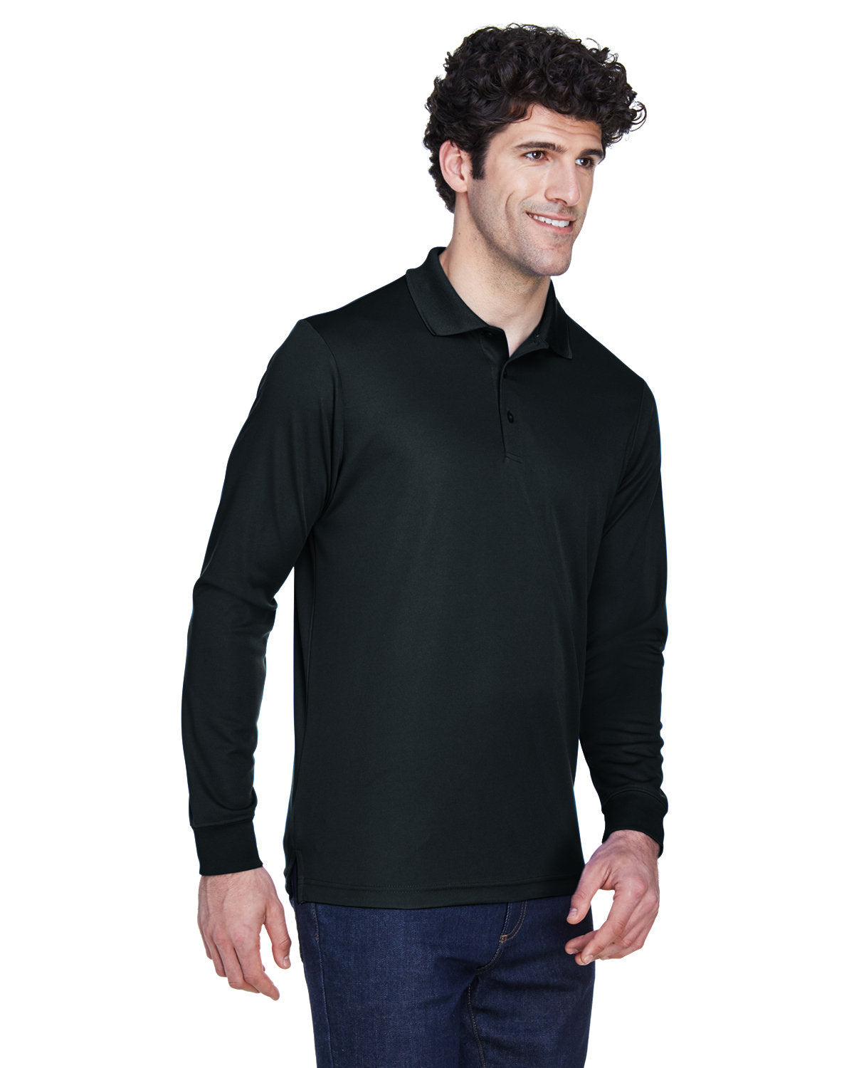 Custom Embroidered Logo CORE365 Men's Pinnacle Performance Long-Sleeve Piqué Polo