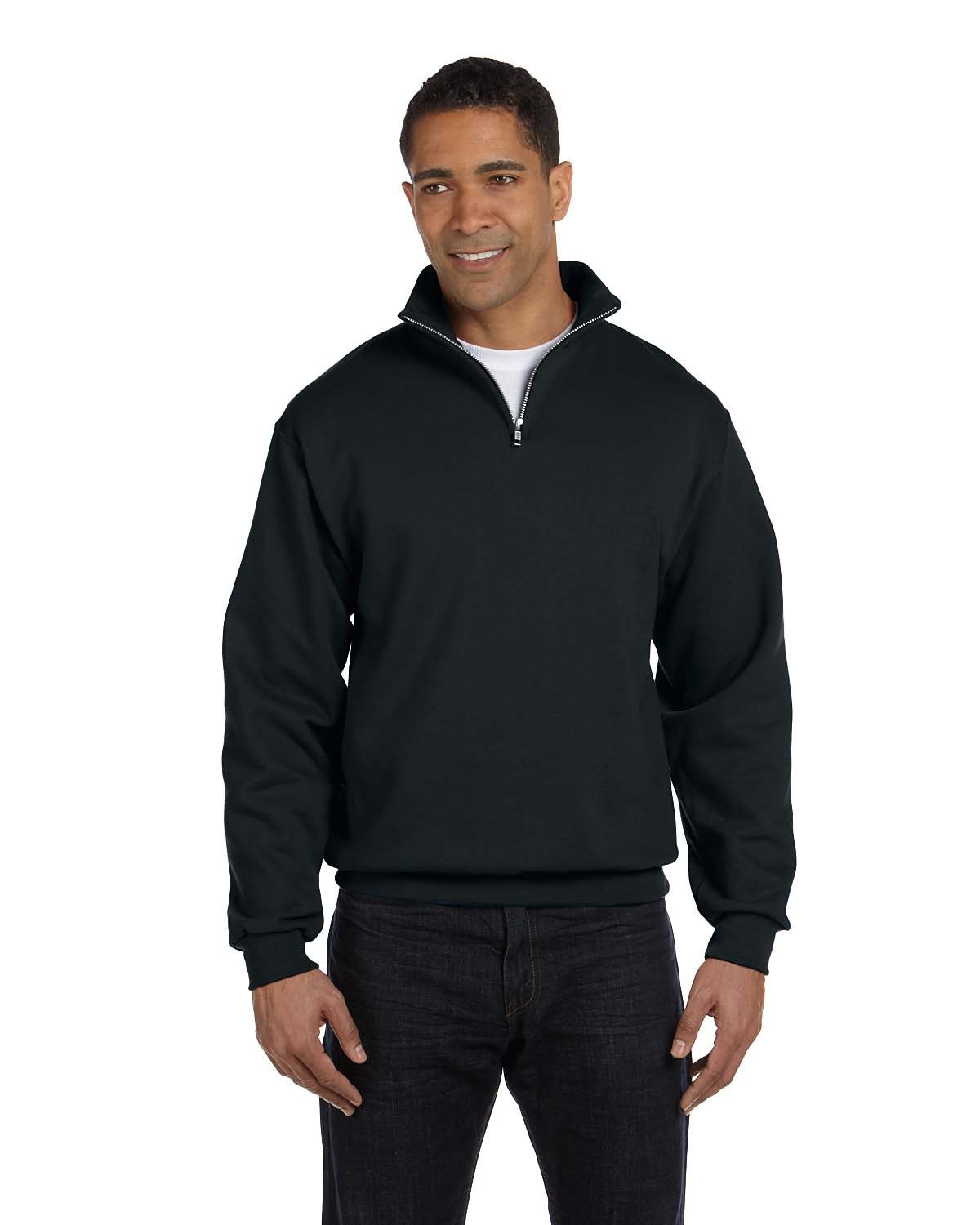 Custom Embroidered Logo Jerzees Adult NuBlend® Quarter-Zip Cadet Collar Sweatshirt