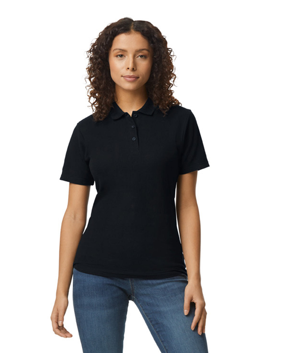 Custom Embroidered Logo Gildan Ladies' Softstyle Double Pique Polo