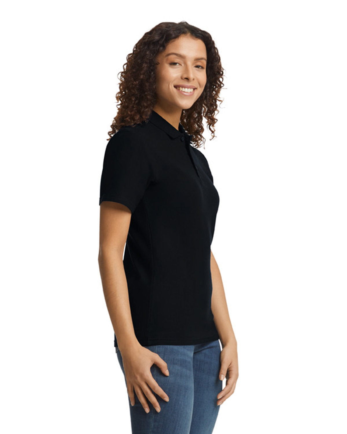 Custom Embroidered Logo Gildan Ladies' Softstyle Double Pique Polo